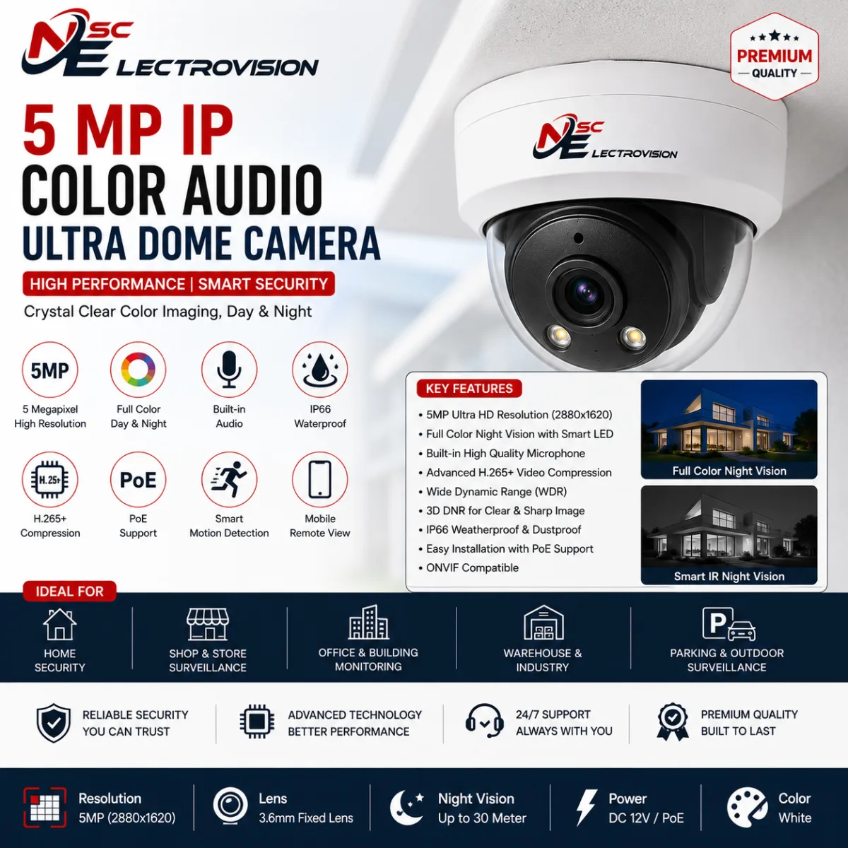 5 MP IP Color Audio Ultra Dome Camera