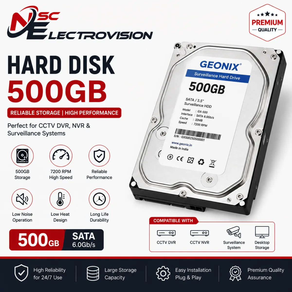 Hard Disk Drive 500 GB Geonix